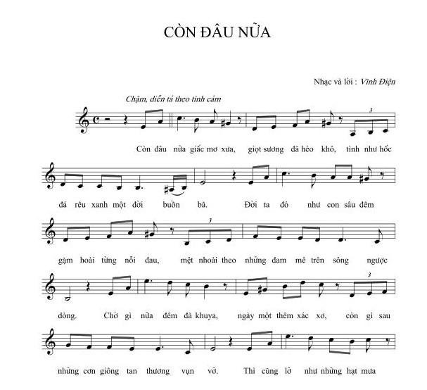 Sheet nhạc Còn Đâu Nữa